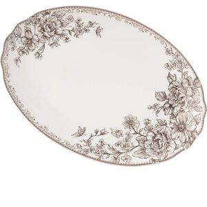 The Pioneer Woman Cream and Brown Floral Platter